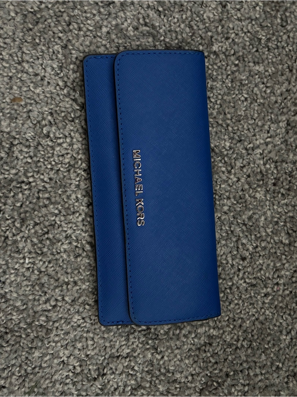 Michael Kors Men's Slim Card Holder Wallet - Royal Blue with Gold Logo